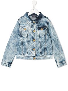 Young Versace джинсовая куртка с эффектом потертости