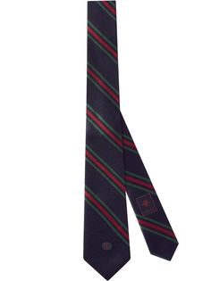 Gucci полосатый галстук с логотипом GG