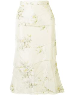 Brock Collection ярусная юбка с цветочным принтом