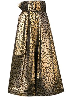 Sara Battaglia юбка с леопардовым принтом