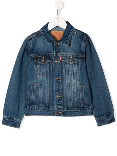 Levis Kids джинсовая куртка с эффектом потертости