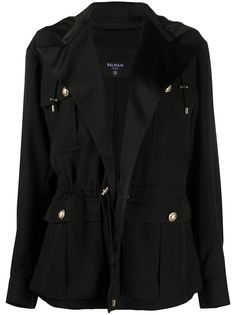 Balmain куртка в стиле милитари с капюшоном