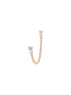 Zoë Chicco 14kt gold diamond stud chain earring