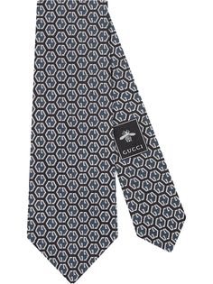 Gucci галстук с узором и логотипом GG