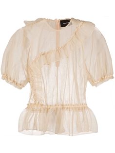 Simone Rocha прозрачная блузка с оборками
