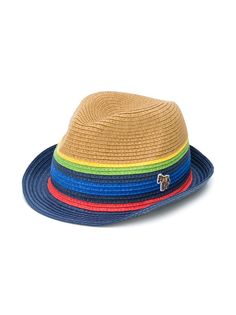 Paul Smith Junior шляпа-федора в стиле колор-блок