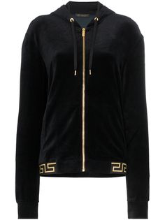 Versace бархатное худи с узором
