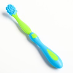 Детская зубная щетка с силиконовыми щетинками, от 9 мес., цвет зеленый/голубой