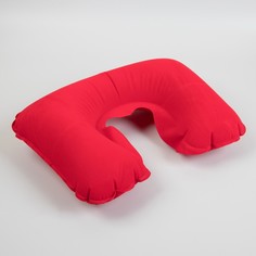 Подушка для шеи дорожная, надувная, 42 × 27 см, цвет красный Queen Fair