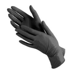 Перчатки неопудренные BI-SAFE одноразовые, размер: M, нитрил, 100шт, цвет черный Noname