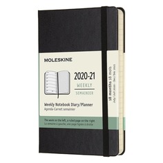 Еженедельник Moleskine Academic WKNT, датированный на 18 месяцев, 208стр., Pocket, черный