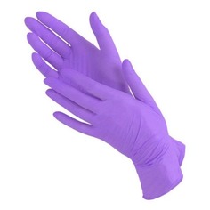 Перчатки неопудренные одноразовые, размер: XL, нитрил, 180шт, цвет фиолетовый [ln 303] Noname
