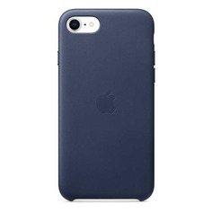 Чехол (клип-кейс) Apple Leather Case, для Apple iPhone SE 2020, темно-синий [mxyn2zm/a]