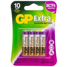 Батарея GP Extra Alkaline AAA (LR03), 4 шт. (24AX-CR4) Extra Alkaline AAA (LR03), 4 шт. (24AX-CR4)