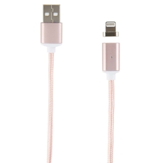 Кабель для iPod, iPhone, iPad Red Line USB - 8-pin, нейлон, розовый