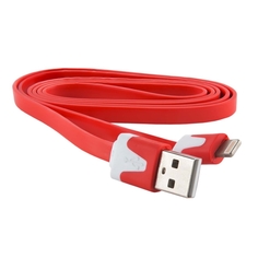 Кабель для iPod, iPhone, iPad Red Line USB - 8-pin, плоский, красный