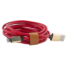 Кабель для iPod, iPhone, iPad Red Line USB - 8-pin, 2 метра, экокожа, красный