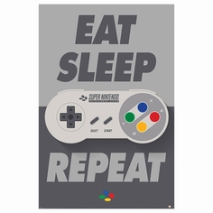 Сувенир Pyramid Постер Nintendo: Eat Sleep SNES Repeat