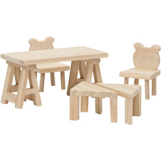 Набор мебели для домика Lundby "Сделай сам" Стол и стулья