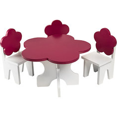 Набор мебели для кукол Paremo "Цветок" Стол и стулья