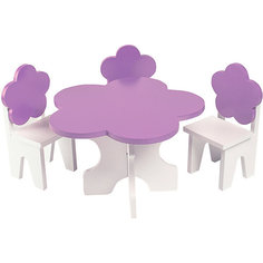 Набор мебели для кукол Paremo "Цветок" Стол и стулья