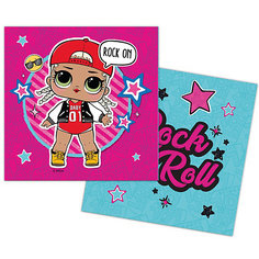 Салфетки бумажные трехслойные L.O.L., 33х33 см ND Play