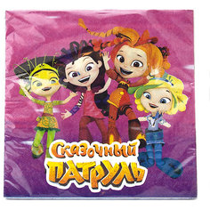 Салфетки бумажные трехслойные ND Play «Сказочный патруль», розовые