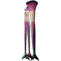 Набор кистей для нанесения макияжа Lukky Русалочка, 3 шт