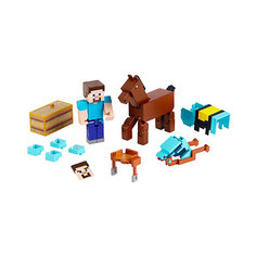 Набор фигурок Minecraft Steve and Armored Horse Mattel