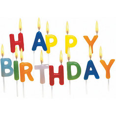 Свечи для торта "Happy Birthday", 15 шт Herlitz