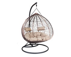 Подвесное кресло для двоих (ecodesign) черный 134x128x73 см.