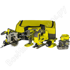 Набор аккумуляторных инструментов ryobi one+ r18ck4a-252s 5133003579