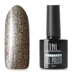 TNL, Гель-лак Glitter №31, Серебряный с малиновыми блестками