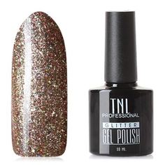 TNL, Гель-лак Glitter №40, Серебряный с разноцветными блестками