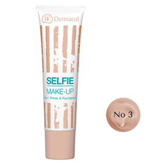Dermacol, База и тональный крем Selfie Make-up 2 в 1, тон №3
