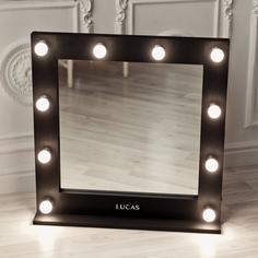 Lucas Cosmetics, Зеркало для визажиста, 75х75 см, черное