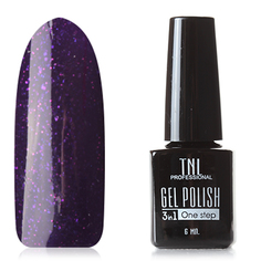 TNL, Гель-лак «3 в 1» №32, Черничный с блестками