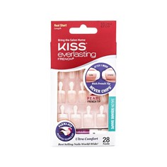 Kiss, Набор накладных ногтей Everlasting French, с перламутром