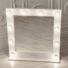 Lucas Cosmetics, Зеркало для визажиста, 75х75 см, белое