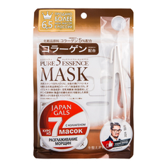 Japan Gals, Маска для лица Pure 5 Essence с коллагеном, 7 шт.