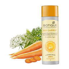 Biotique, Солнцезащитный лосьон для лица и тела Bio Carrot, 120 мл