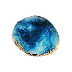 Masura, Палета для дизайна ногтей «Золотой срез агата», голубая