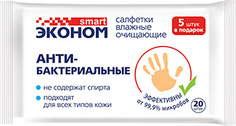 Салфетки влажные антибактериальные Эконом smart