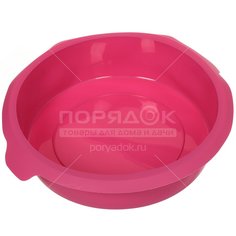 Форма для выпечки силиконовая Y3-1325 I.K круглая, 25.5х6.5см, фуксия