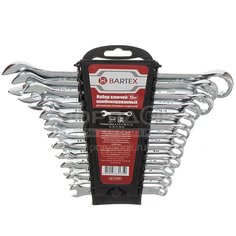 Набор комбинированных ключей Bartex хромированный 12 шт, 6-22 мм