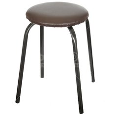 Табурет с мягким сиденьем серо-коричневый, ножки 18 мм, 32х48 см Модуль