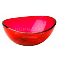 Салатник пластм.Кристалл 0.7л красный прозрачн М1350 М-Пластика Idea
