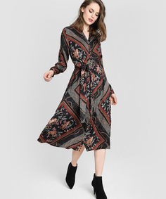 Платье миди с принтом «цепи» O`Stin