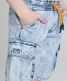 Джинсовые шорты с карго-карманами для мальчиков O`Stin