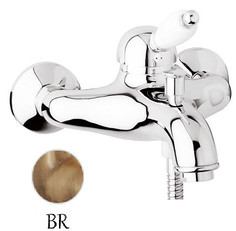 Смеситель для ванны бронза, ручка белая Cezares Elite ELITE-VM-02-Bi